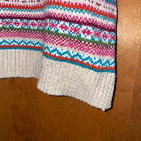 Talbots Fair Isle Multicolor Sweater LP Cotton Acrylic Nylon Blend - Picture 3 of 7